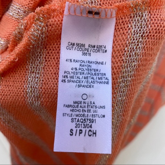 🍄3 for$25 Splendid | Orange & Silver Knit Top - Picture 4 of 4